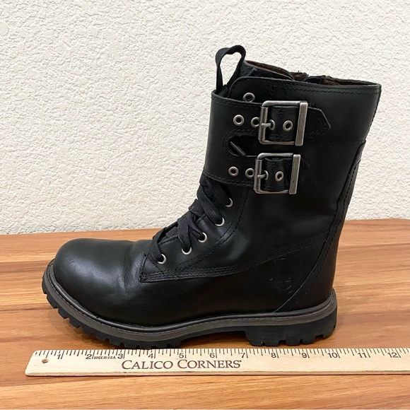 TIMBERLAND Earthkeepers 8238A Double Buckle Strap Black Leather Boots Size 7M - Picture 7 of 16